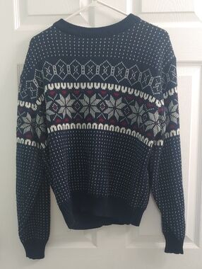 Vintage Steep Slopes Fair Ilse Sweater Men's Navy Blue Crewneck Size L